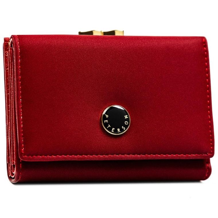 Portfel, czerwony, skóra naturalna i ekologiczna, Peterson