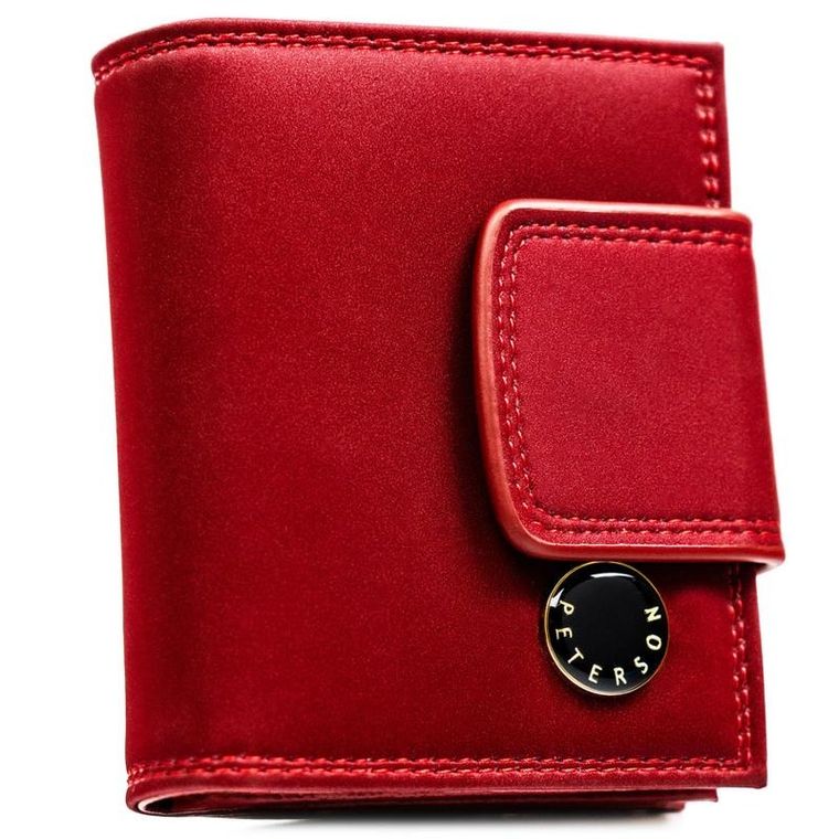 Portfel, czerwony, skóra naturalna i ekologiczna, RFID, Peterson