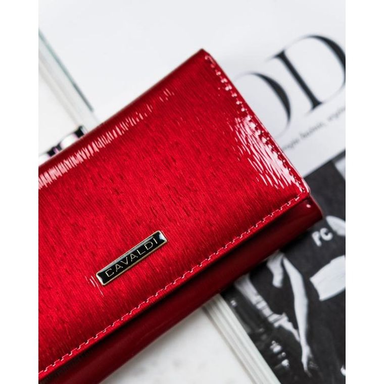 Portfel, czerwony, skórzany, 4U Cavaldi