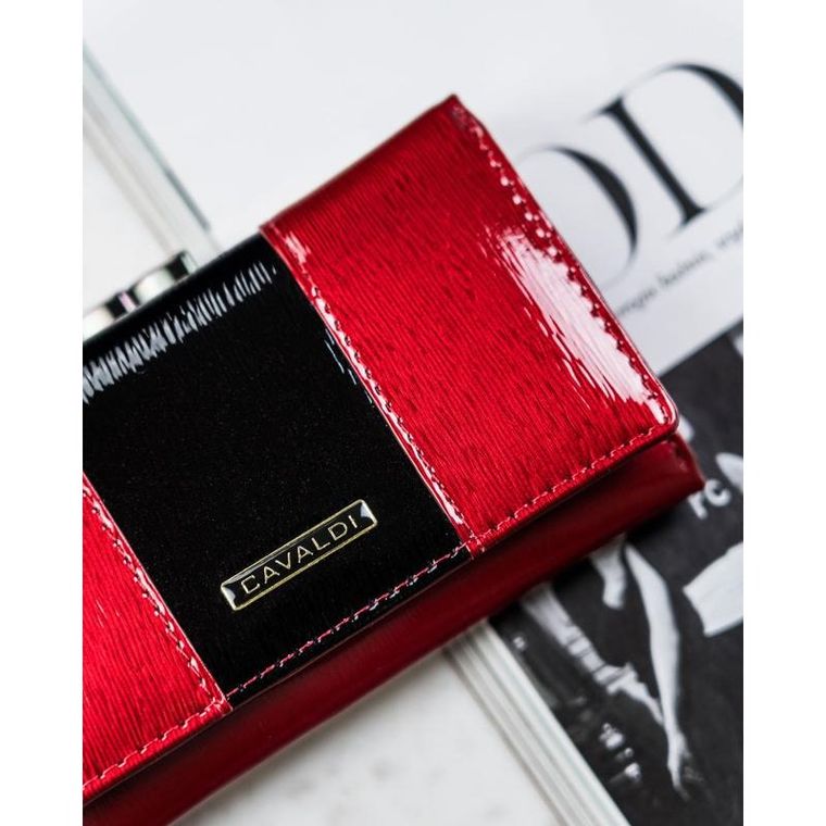 Portfel, czerwony, skórzany, 4U Cavaldi