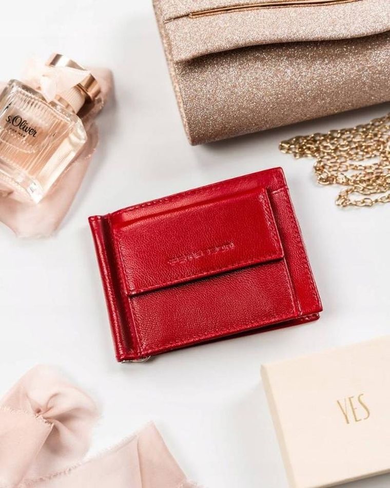 Portfel, czerwony, skórzany, Peterson