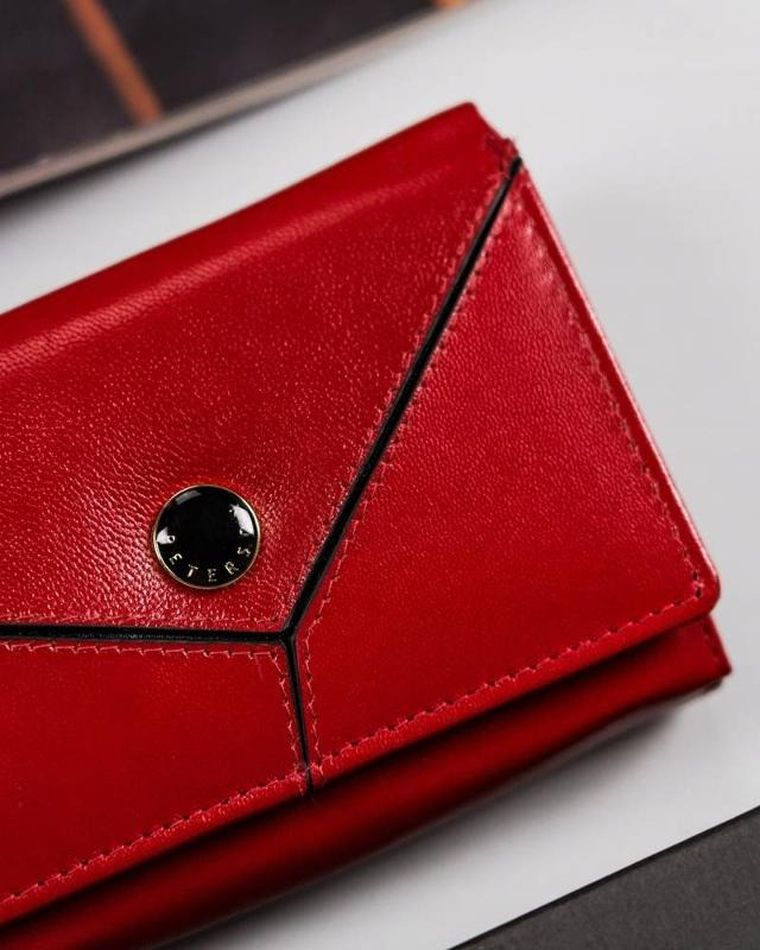 Portfel, czerwony, skórzany, Peterson