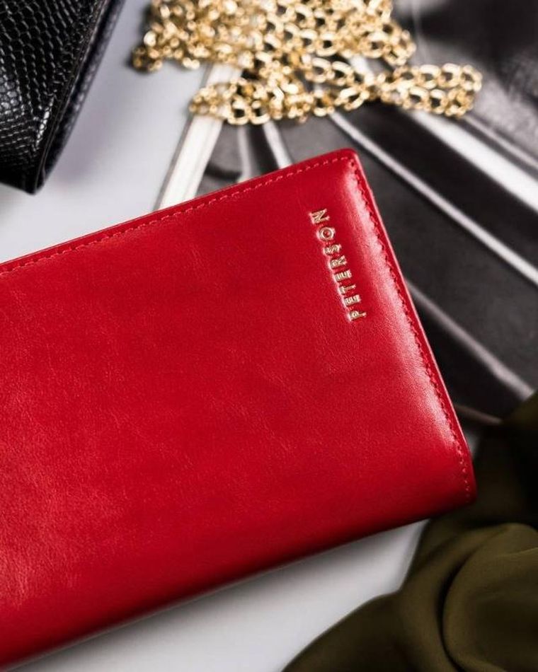 Portfel, czerwony, skórzany, Peterson