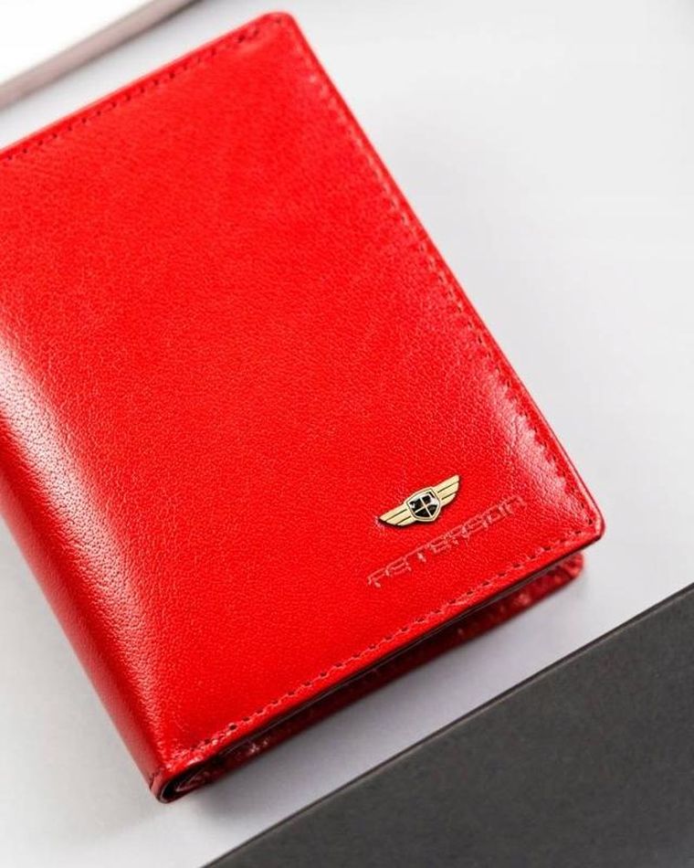 Portfel, czerwony, skórzany, Peterson