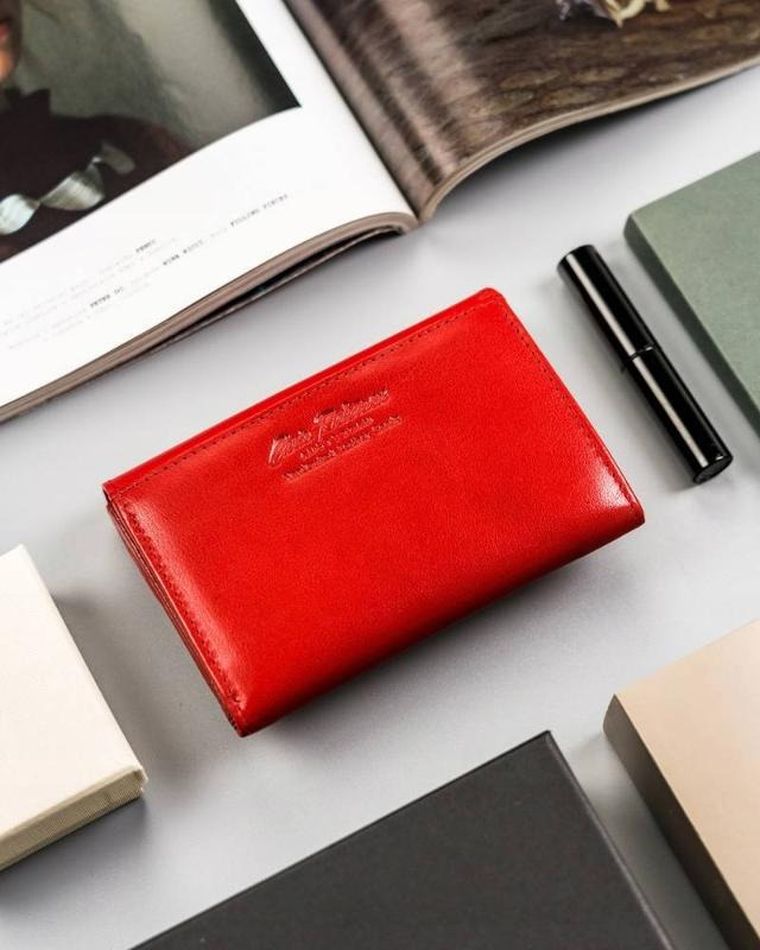 Portfel, czerwony, skórzany, Peterson