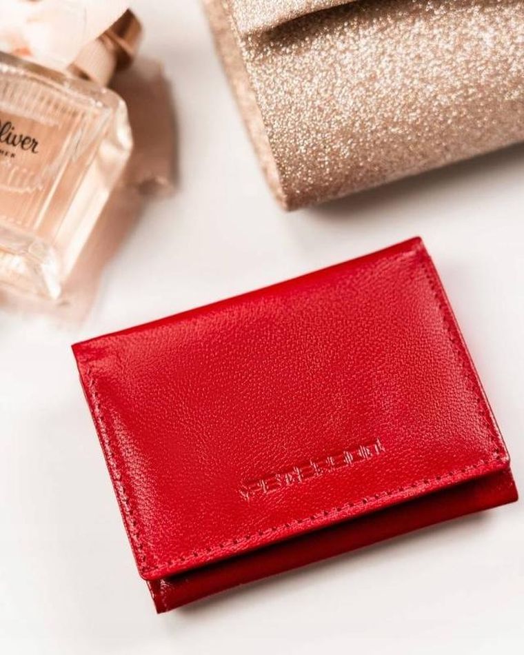 Portfel, czerwony, skórzany, Peterson