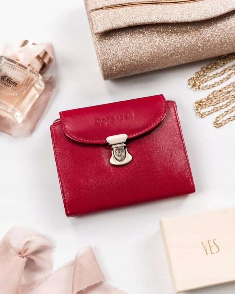 Portfel, czerwony, skórzany, Peterson