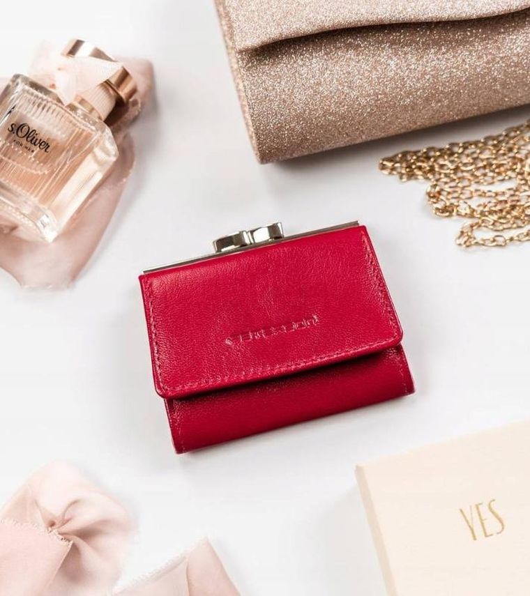 Portfel, czerwony, skórzany, Peterson