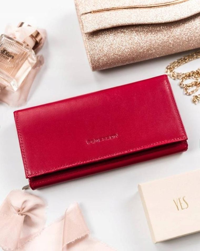 Portfel, czerwony, skórzany, Peterson