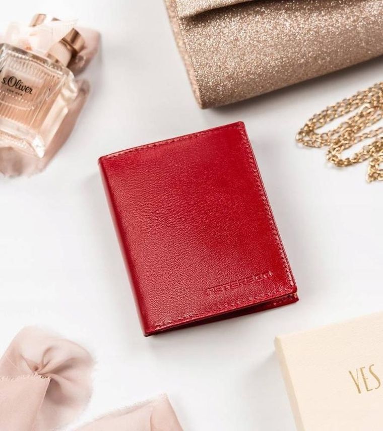 Portfel, czerwony, skórzany, Peterson