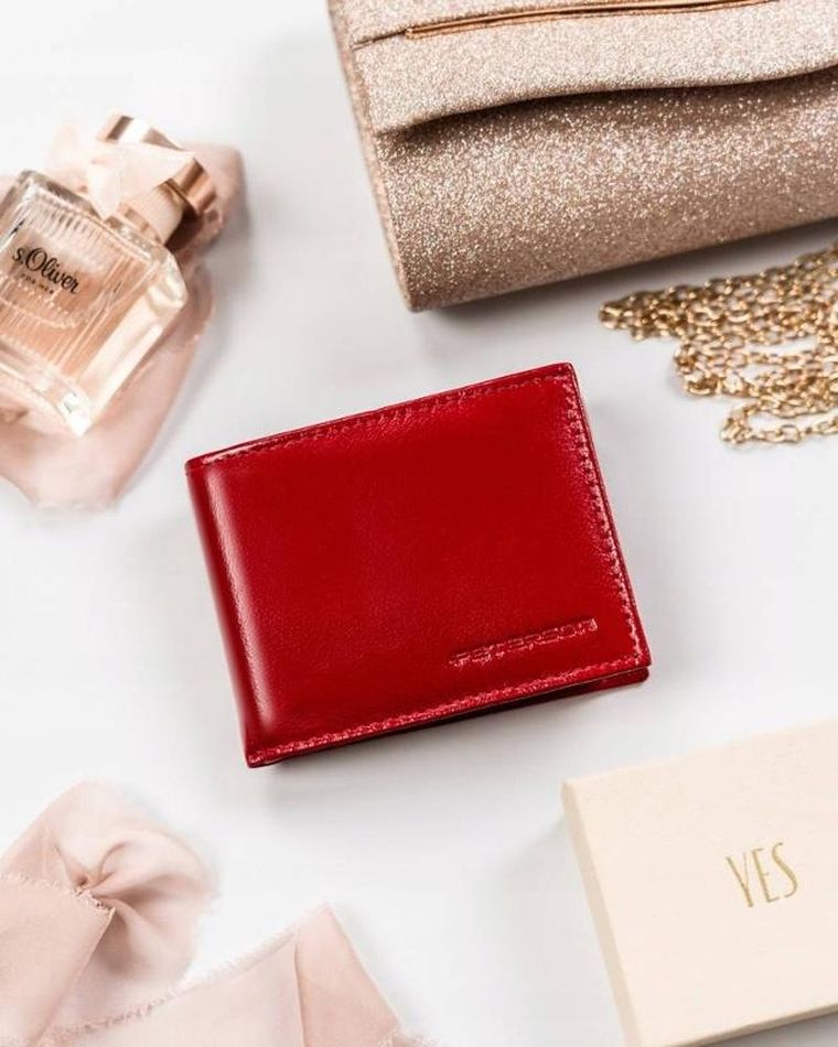 Portfel, czerwony, skórzany, Peterson