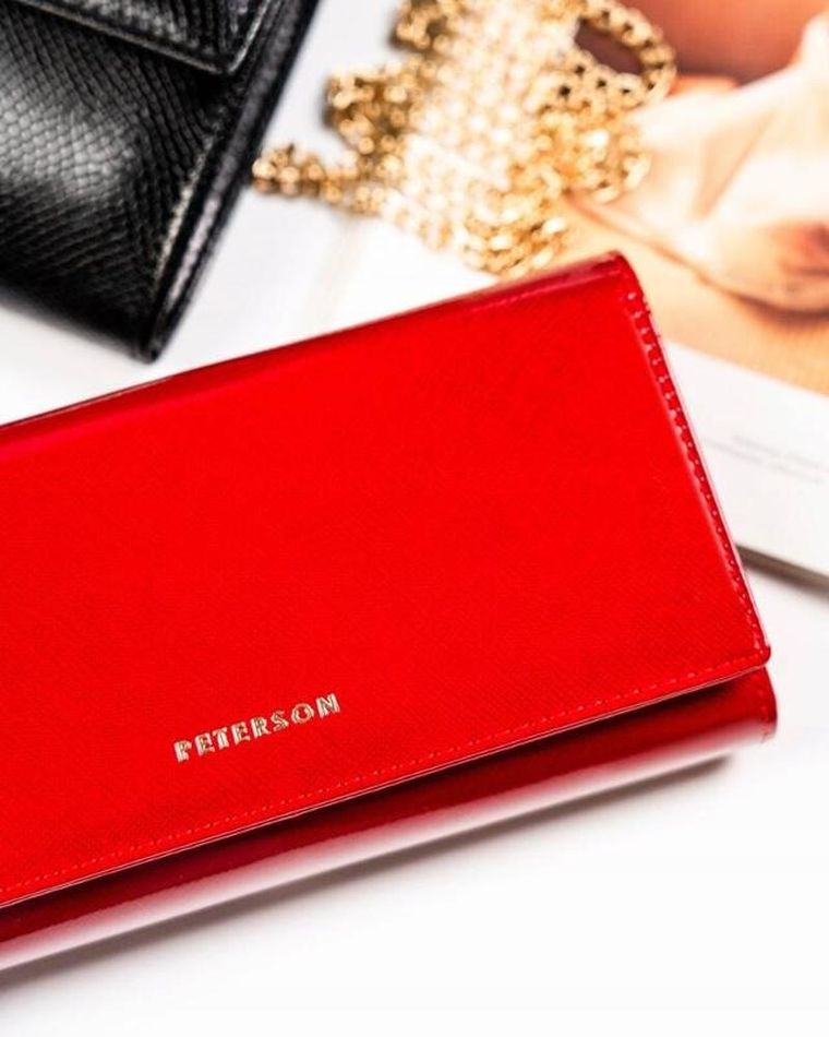 Portfel, czerwony, skórzany, Peterson