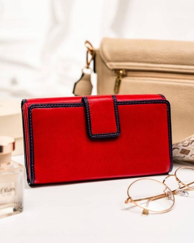 Portfel, czerwony, skórzany, Peterson