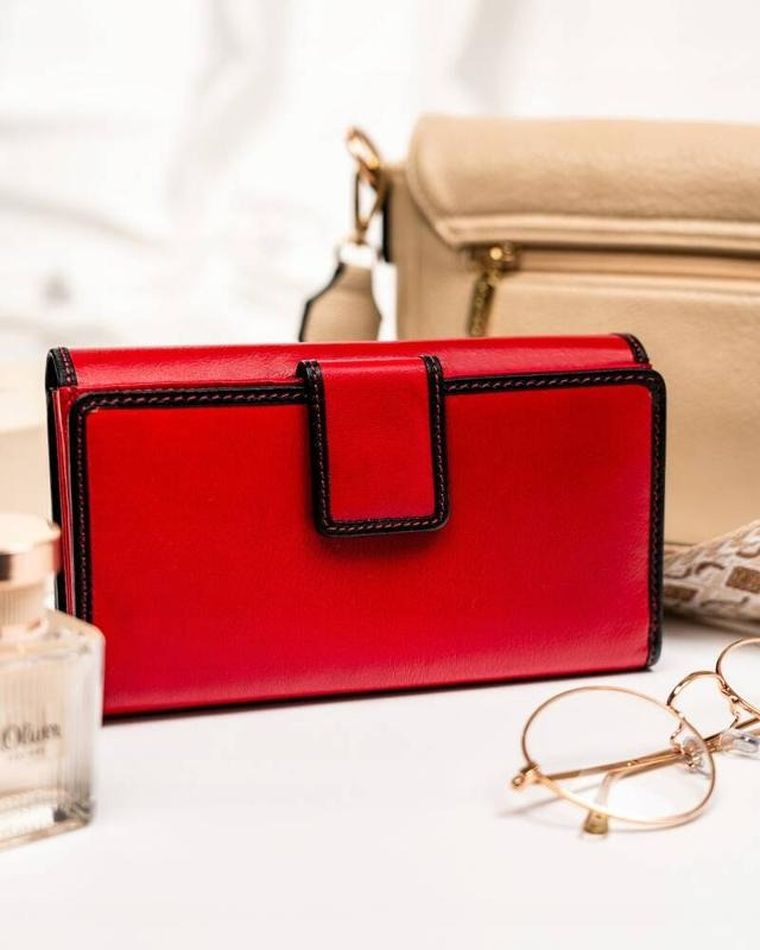 Portfel, czerwony, skórzany, Peterson