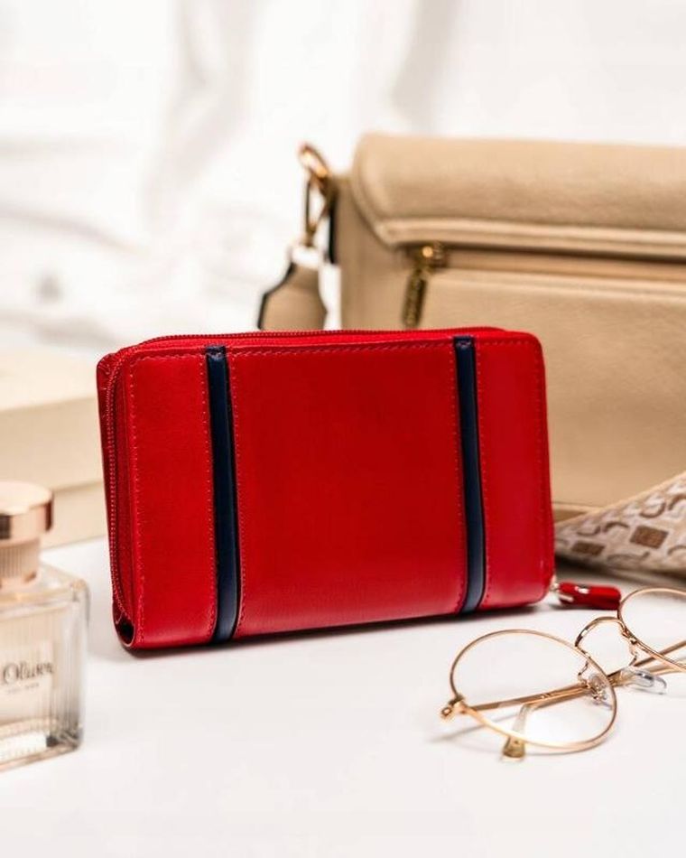 Portfel, czerwony, skórzany, Peterson