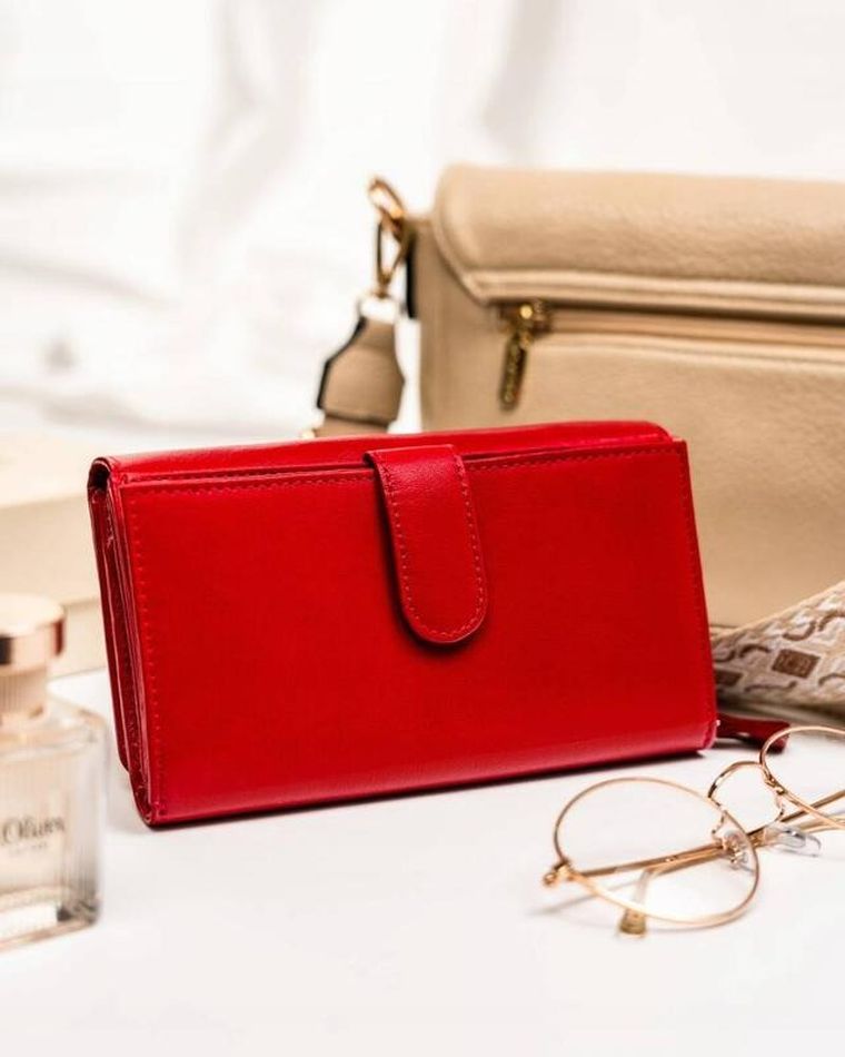 Portfel, czerwony, skórzany, Peterson