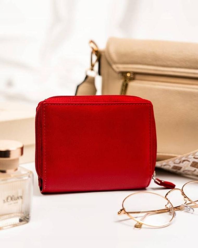 Portfel, czerwony, skórzany, Peterson