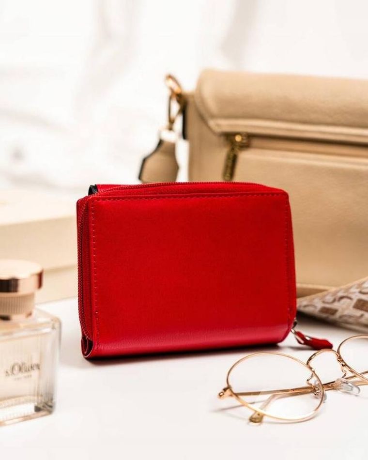 Portfel, czerwony, skórzany, Peterson