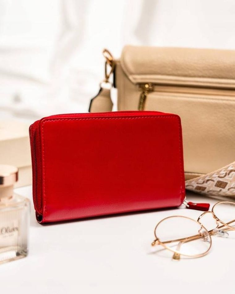 Portfel, czerwony, skórzany, Peterson