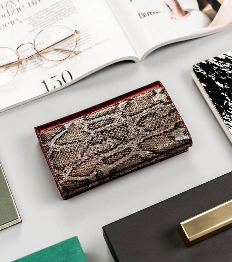 Portfel, czerwony, skórzany, Peterson