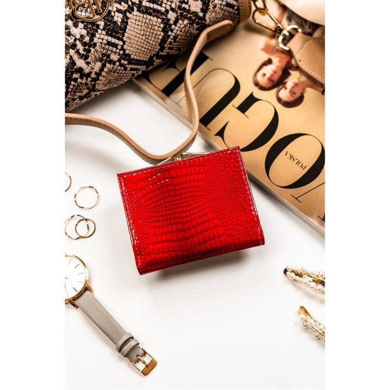 Portfel, czerwony, skórzany, Peterson