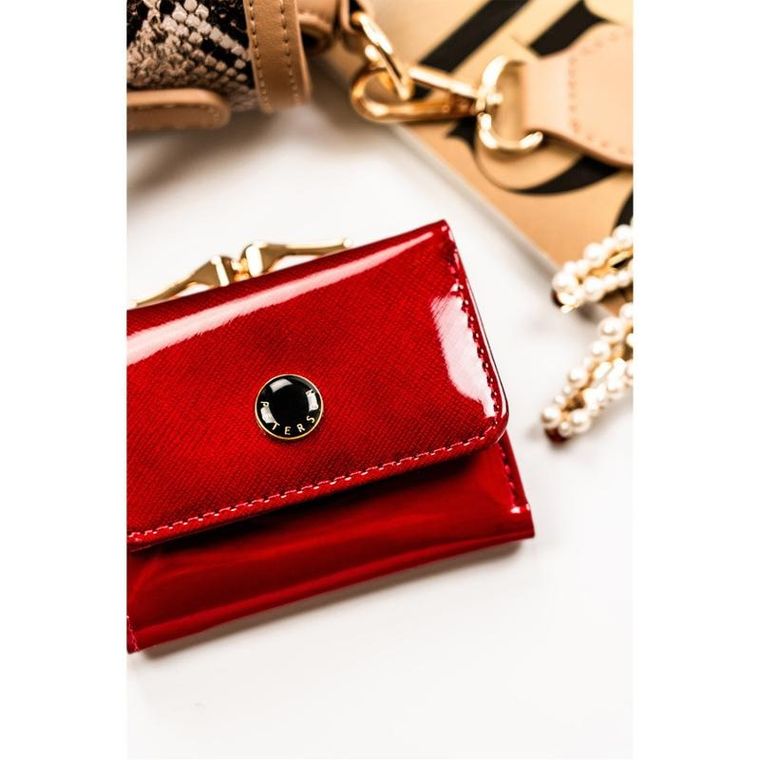 Portfel, czerwony, skórzany, Peterson