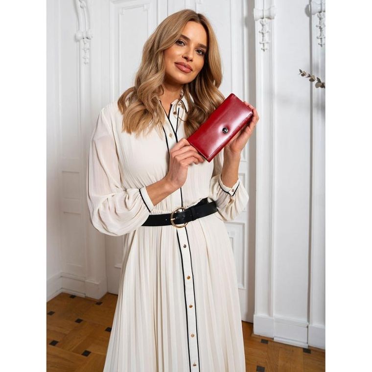 Portfel, czerwony, skórzany, Peterson