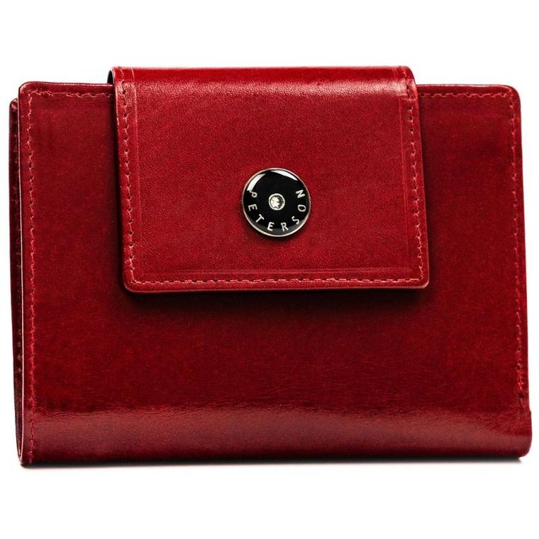 Portfel, czerwony, skórzany, Peterson