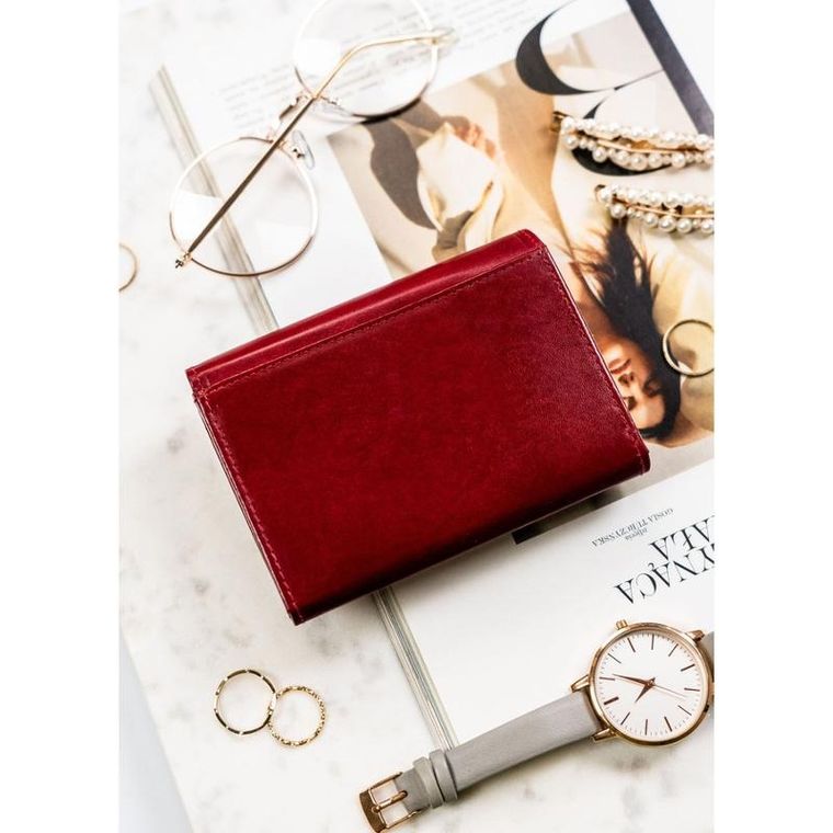 Portfel, czerwony, skórzany, Peterson