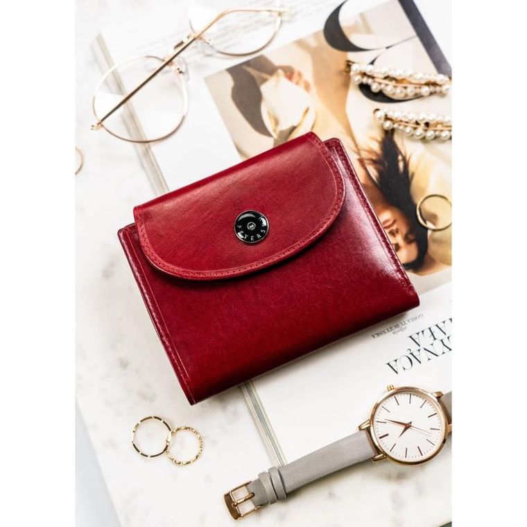 Portfel, czerwony, skórzany, Peterson