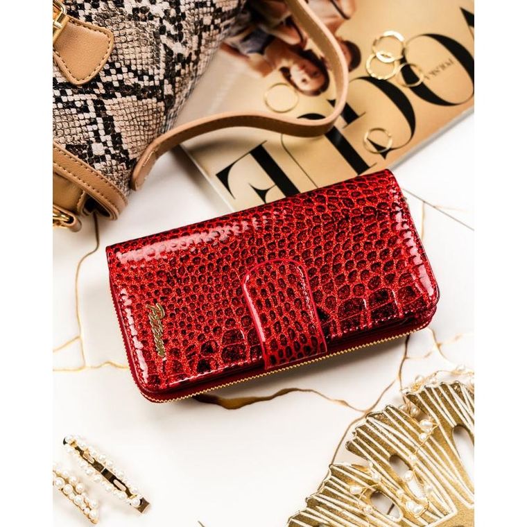 Portfel, czerwony, skórzany, Peterson