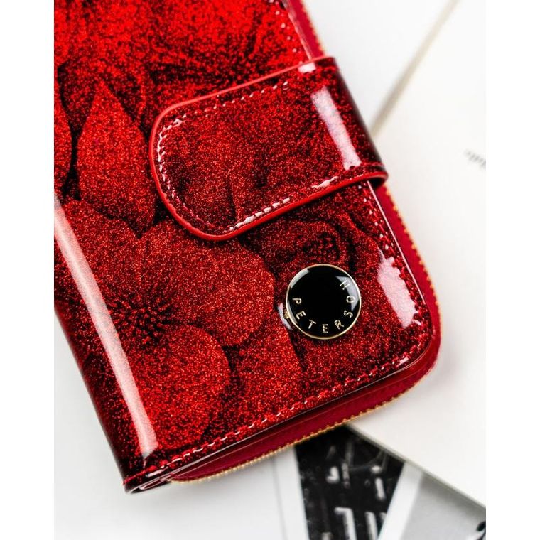 Portfel, czerwony, skórzany, Peterson