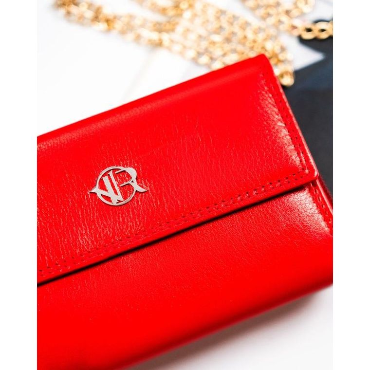 Portfel, czerwony, skórzany, RFID, Rovicky