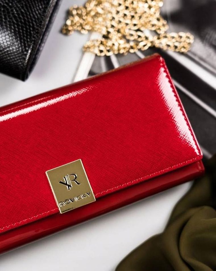 Portfel, czerwony, skórzany, Rovicky