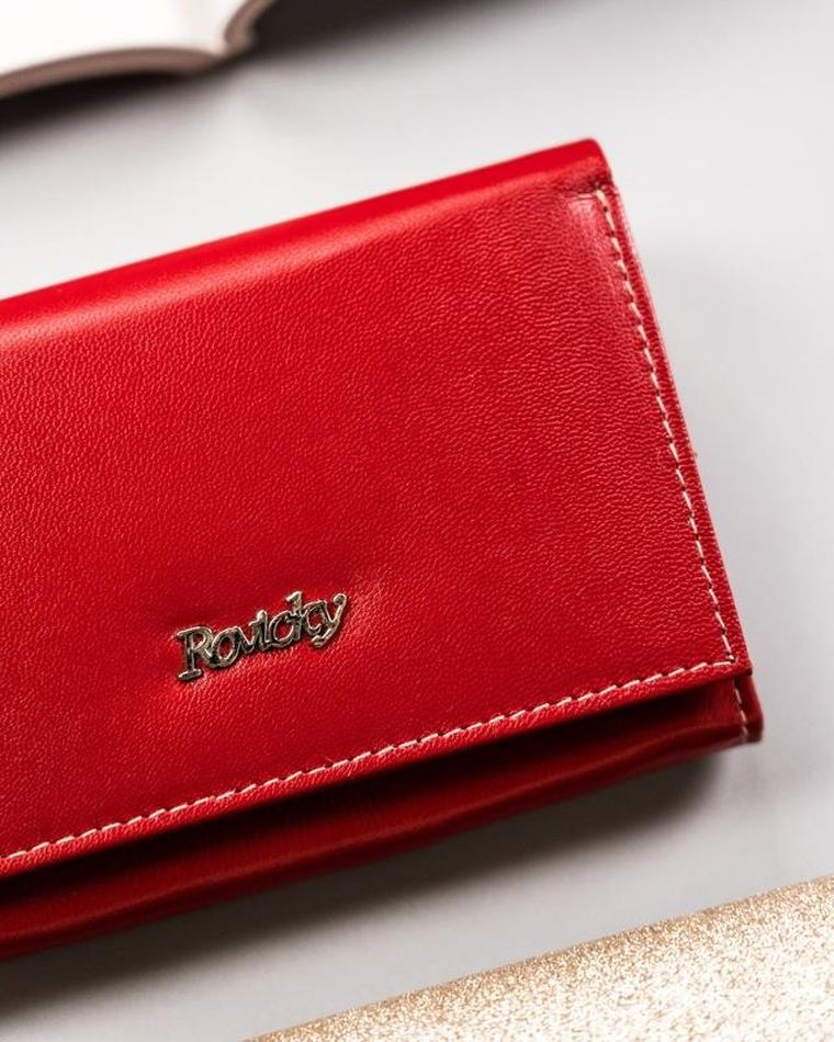 Portfel, czerwony, skórzany, Rovicky