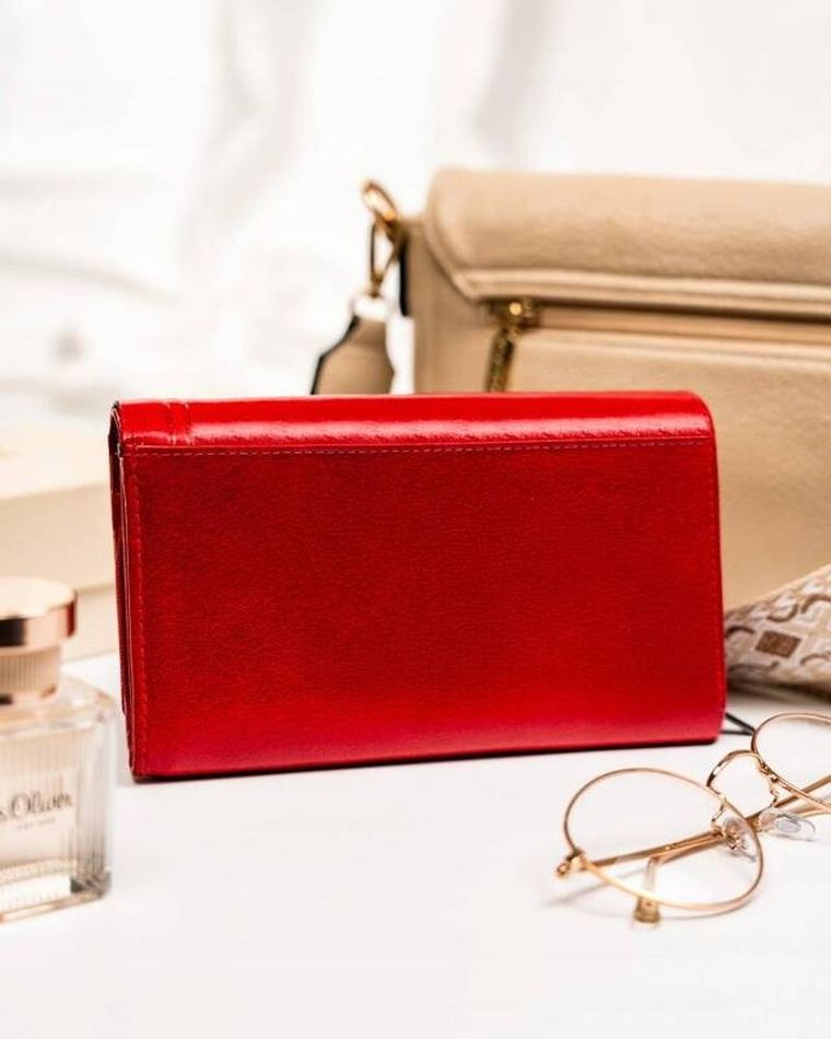 Portfel, czerwony, skórzany, Rovicky