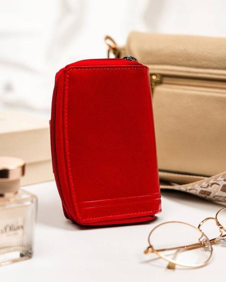 Portfel, czerwony, skórzany, Rovicky