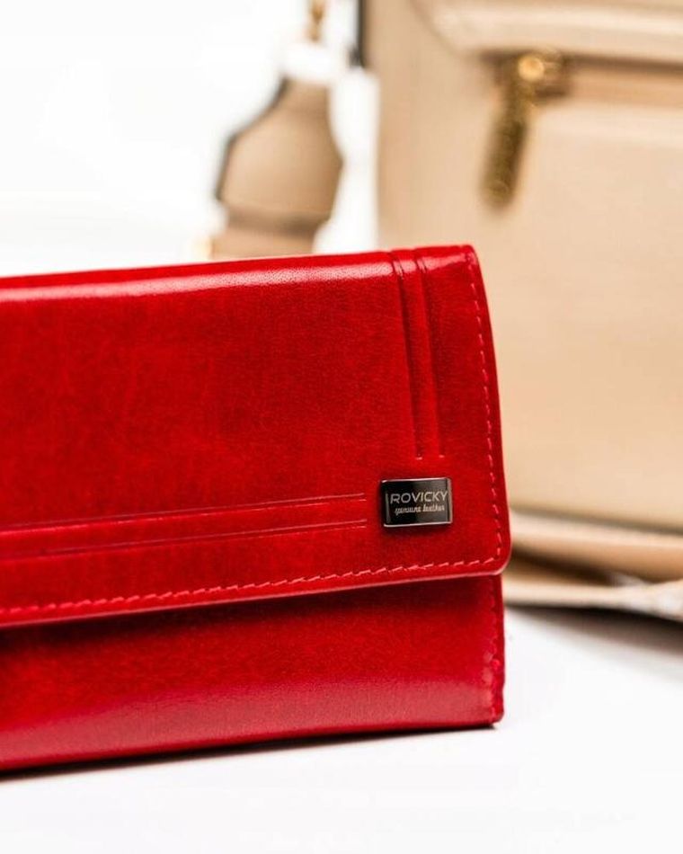 Portfel, czerwony, skórzany, Rovicky