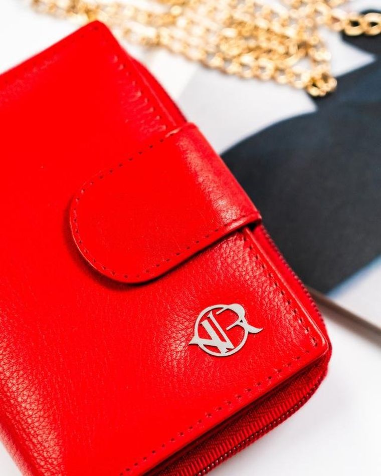 Portfel, czerwony, skórzany, Rovicky