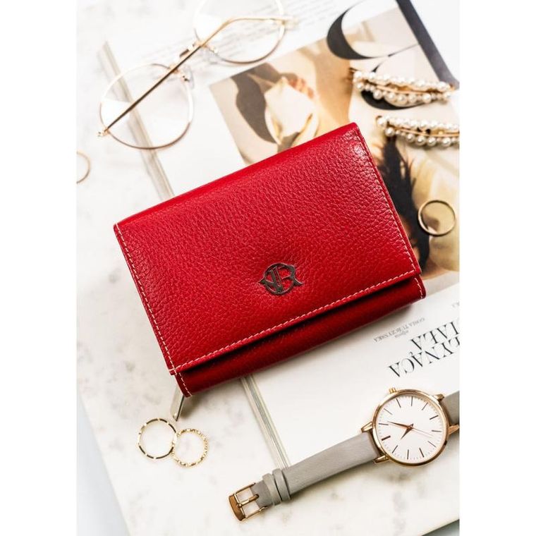 Portfel, czerwony, skórzany, Rovicky