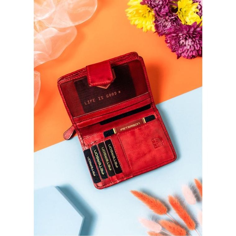 Portfel, czerwony, skórzany, Rovicky