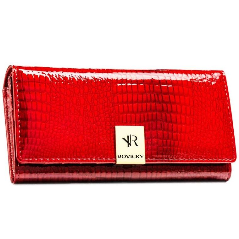 Portfel, czerwony, skórzany, Rovicky