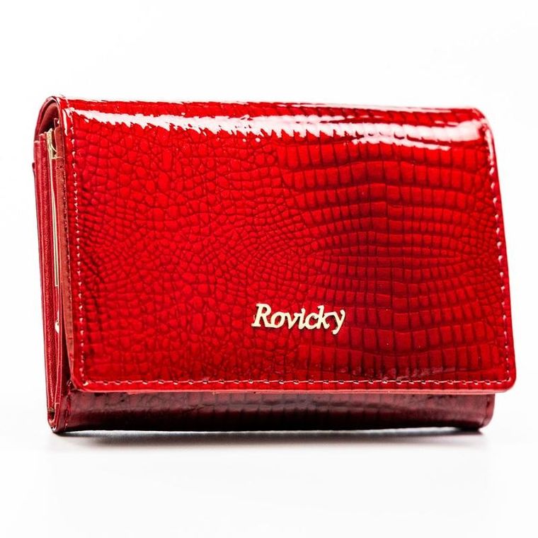 Portfel, czerwony, skórzany, Rovicky
