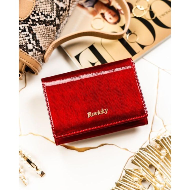 Portfel, czerwony, skórzany, Rovicky