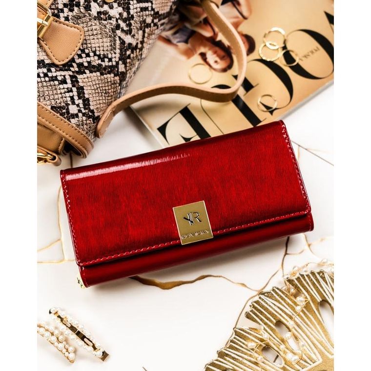 Portfel, czerwony, skórzany, Rovicky