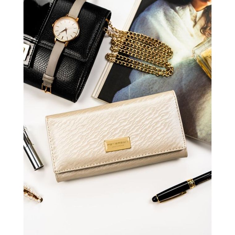 Portfel, ecru, Peterson