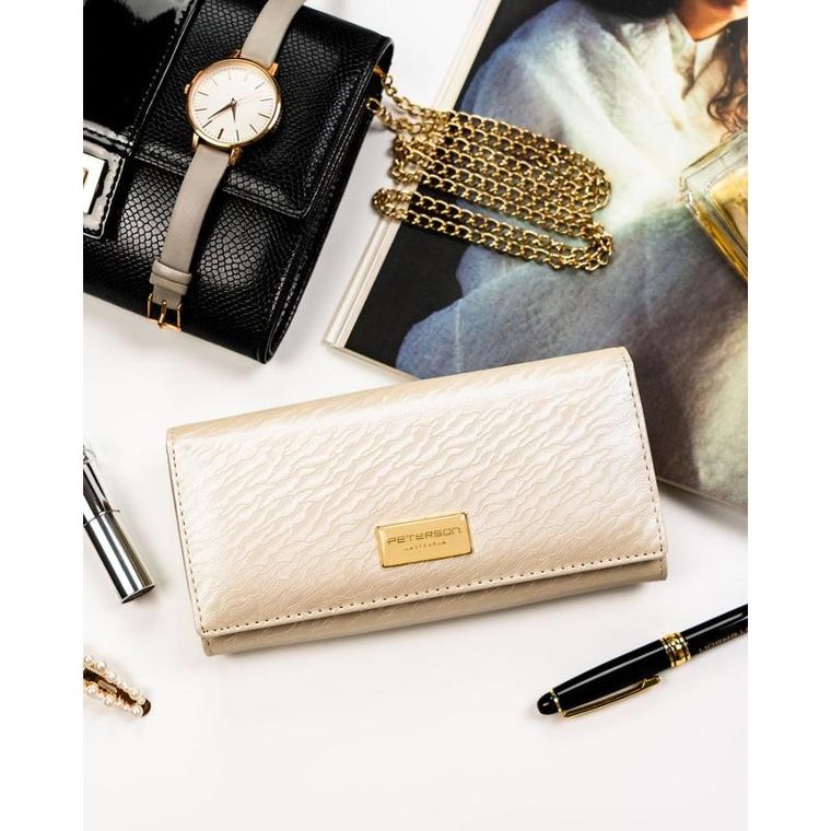 Portfel, ecru, Peterson