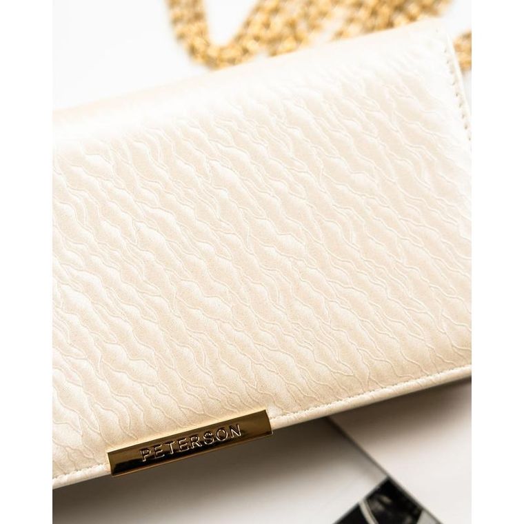Portfel, ecru, skóra ekologiczna, Peterson