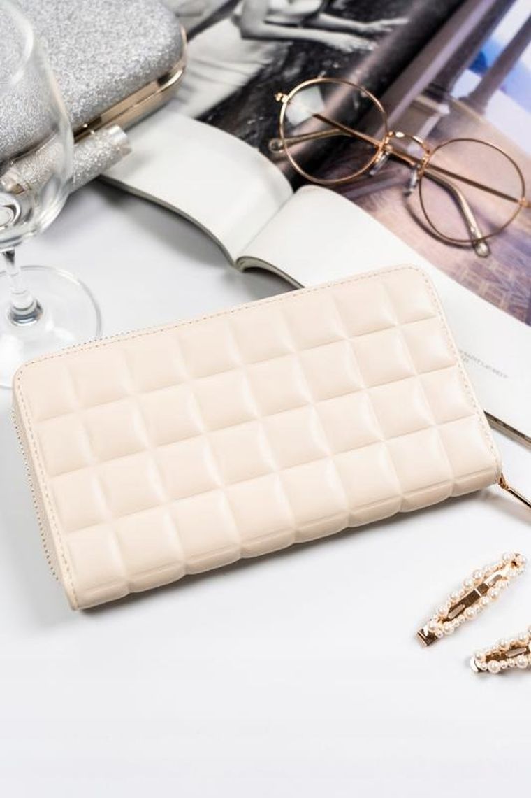 Portfel, ecru, skóra ekologiczna, Rovicky