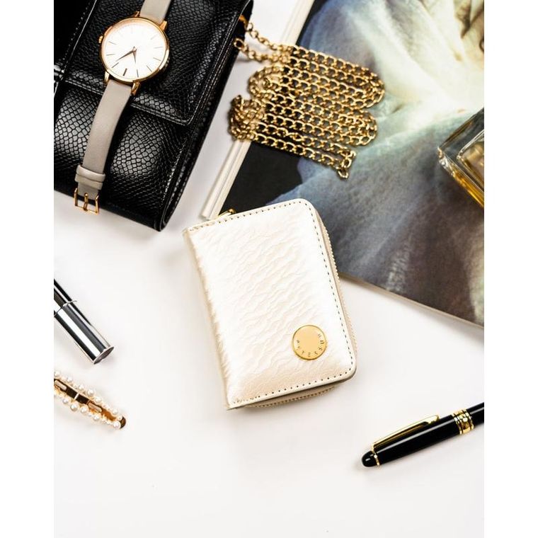 Portfel, ecru, skóra naturalna i ekologiczna, Peterson